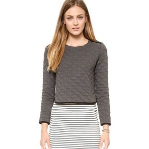 Madewell Soho Quilted Crop Pullover Sweater Size L